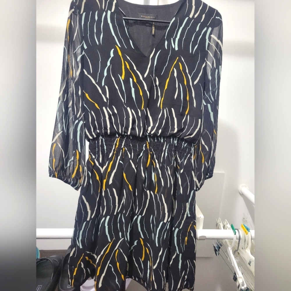 Printed-Chiffon Fit & Flare Dress
